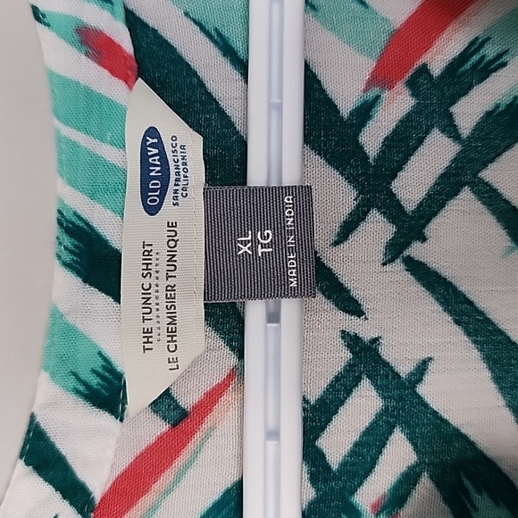 OLD Navy Rayon Tropical Tunic shirt top XL Extra Large - Picture 2 of 5